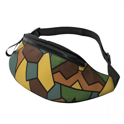 Army Camo Camouflage Fanny Pack Női Férfi Egyedi Katonai Taktikai Crossbody deréktáska kerékpározáshoz Kemping Telefon Pénztartó