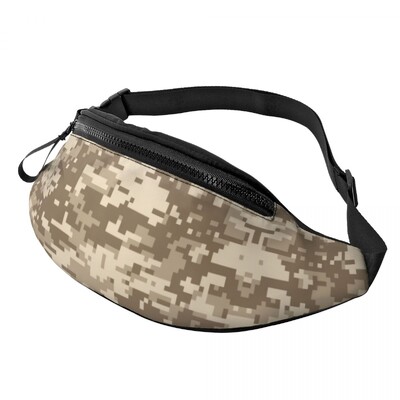 Army Camo Camouflage Fanny Pack Női Férfi Egyedi Katonai Taktikai Crossbody deréktáska kerékpározáshoz Kemping Telefon Pénztartó