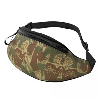 Army Camo Camouflage Fanny Pack Női Férfi Egyedi Katonai Taktikai Crossbody deréktáska kerékpározáshoz Kemping Telefon Pénztartó