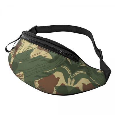 Army Camo Camouflage Fanny Pack Női Férfi Egyedi Katonai Taktikai Crossbody deréktáska kerékpározáshoz Kemping Telefon Pénztartó