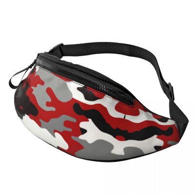 Army Camo Camouflage Fanny Pack Női Férfi Egyedi Katonai Taktikai Crossbody deréktáska kerékpározáshoz Kemping Telefon Pénztartó