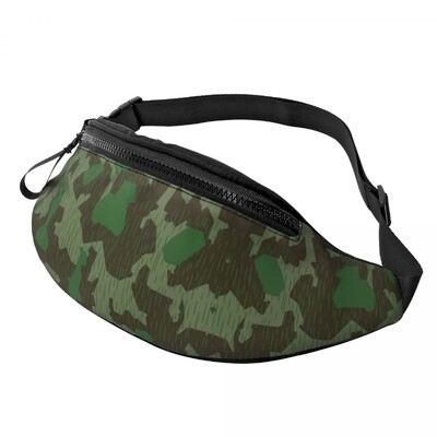 Army Camo Camouflage Fanny Pack Női Férfi Egyedi Katonai Taktikai Crossbody deréktáska kerékpározáshoz Kemping Telefon Pénztartó