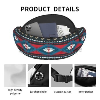 Ethnic Aztec Geometric Pattern Fanny Pack για άνδρες Γυναικεία Casual τσάντα μέσης για τρέξιμο Πεζοπορία Ποδηλασία Αθλητικά Ταξιδιωτικά Πακέτα μέσης