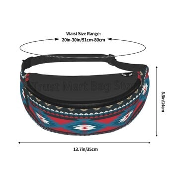 Ethnic Aztec Geometric Pattern Fanny Pack για άνδρες Γυναικεία Casual τσάντα μέσης για τρέξιμο Πεζοπορία Ποδηλασία Αθλητικά Ταξιδιωτικά Πακέτα μέσης