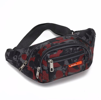 Terepszínű nyomtatás Férfi deréktáska csomag pénztárca alkalmi nagy telefon övtáska táska női vászon utazó telefontáska Fanny banántáska csípő