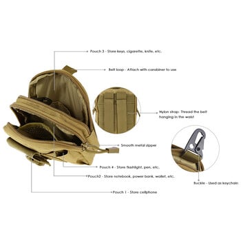 Tactical Military Fanny Pack για Άντρες Γυναικεία Τσάντα Μέσης Πόδι Ζώνη Μηρού Τσάντα Χειροκίνητη τσάντα Αντρικό Αλήτη Καγκουρό Hip Belly Banana Phone