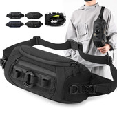 Férfi Derék Fanny Pack Öv Sling Melltáska Utazási Több zsebes Katonai Divat Férfi Nylon Kereszt test Messenger Erszényes Csípőtáska