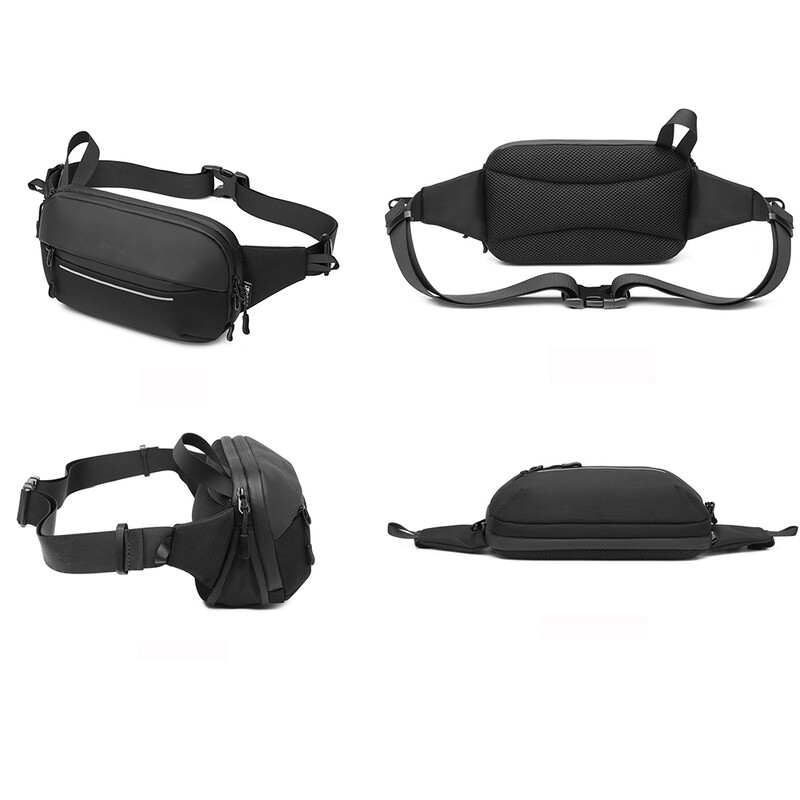 Αδιάβροχη ανδρική Fanny Pack Πολυλειτουργική τσάντα στήθους Απλή μοντέρνα τσάντα ώμου Αθλητική επεκτάσιμη τσάντα Messenger