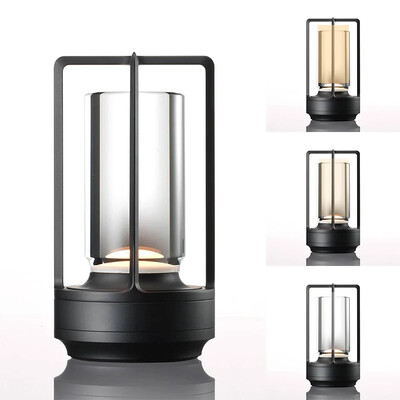 Egyszerű töltő Asztali lámpa Étterem Bár Asztali lámpa Tompító Atmoszféra Retro Hordozható Töltő Touch USB Asztali lámpa