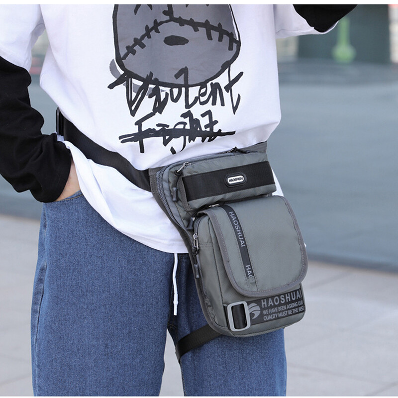 Vīriešu kāju gurnu vidukļa soma braucējam motociklam militārā uzbrukuma ceļojumu ūdensnecaurlaidīga neilona jostas jostas augšstilbam Fanny Pack