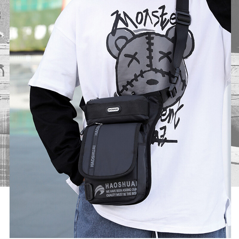 Vīriešu kāju gurnu vidukļa soma braucējam motociklam militārā uzbrukuma ceļojumu ūdensnecaurlaidīga neilona jostas jostas augšstilbam Fanny Pack