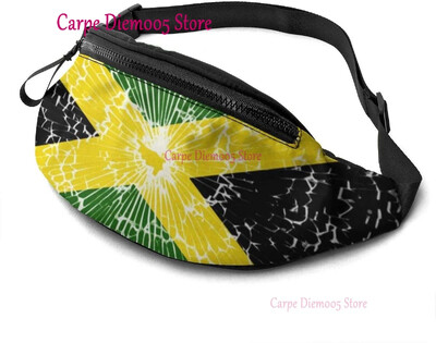 Jamaica lipu vöökott kõrvaklappide avaga rihmakotiga, reguleeritava taskuga, moodne puusakott naistele meestele lastele