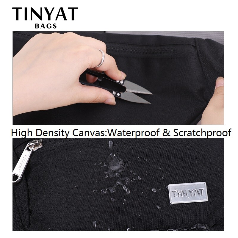 TINYAT deréktáska csomag férfiaknak utazó telefon övtáska, férfi női vállból keresztezett vászon banántáska uniszex alkalmi csípőtáska