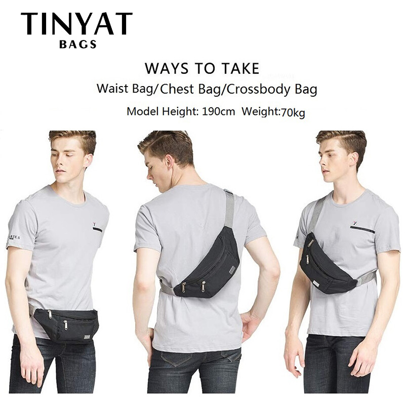 TINYAT deréktáska csomag férfiaknak utazó telefon övtáska, férfi női vállból keresztezett vászon banántáska uniszex alkalmi csípőtáska