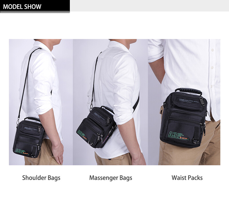 3707 Férfi Futótáskák Alkalmi többfunkciós kis utazótáskák Vízálló váll-deréktáskák Katonai kereszttáskák