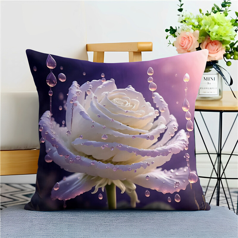 ordic ins style plant AI rose series pillow pillow for living room night rest pillow for office nap