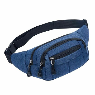 Модна мъжка, дамска унисекс ежедневна пътна чанта за скитник Fanny Waist Pack с цип Спортна чанта за рамо на открито, чанта за мобилен телефон, гърди и бедра