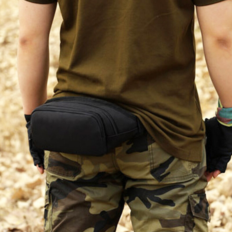 Férfi Derék Fanny Pack Öv Heveder Mell Táska Utazás Szabadtéri Sport Taktikai Katonai Mászás Futás Férfi Nylon Tasak Csípő Táskák