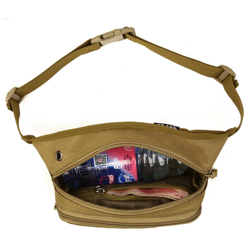 Férfi Derék Fanny Pack Öv Heveder Mell Táska Utazás Szabadtéri Sport Taktikai Katonai Mászás Futás Férfi Nylon Tasak Csípő Táskák