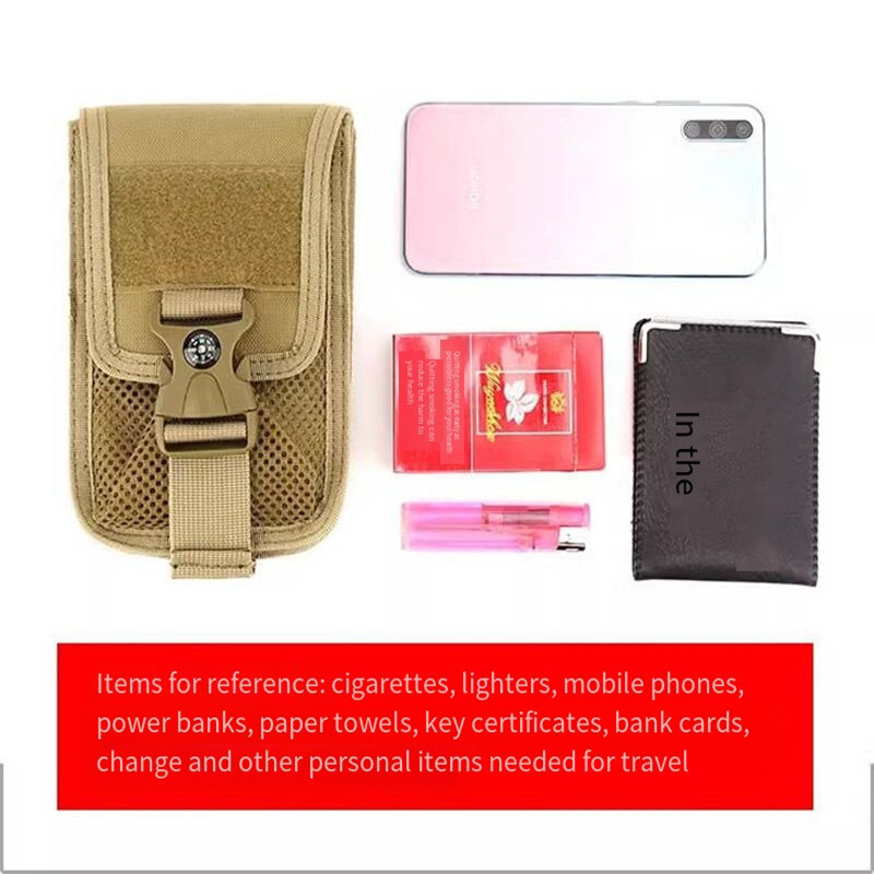 Vīriešu Tactical Molle soma ar kompasu Militārā jostas soma Skriešanas soma Ceļojumu Kempinga soma Mīksta muguras soma