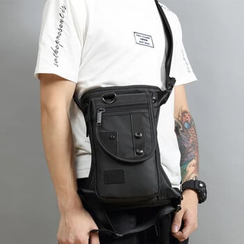 Мъжки талия Fanny Pack Drop Leg Thigh Bag Motorcycle Rider Nylon Canvas Military/Assault Male Cross Body Hip Belt Bum Bags