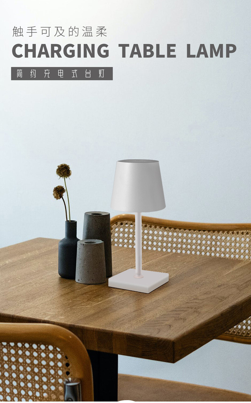 5200 mAh akkumulátor IP54 vízálló vezeték nélküli Pro mini asztali lámpa, érintéssel szabályozható éttermi ebédlőbe