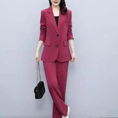 Set pantaloni blazer pentru femei 2024 Costum pantalon formal pentru birou Cardigan subțire Temperament Set de pantaloni pentru navetă pentru femei Set de afaceri