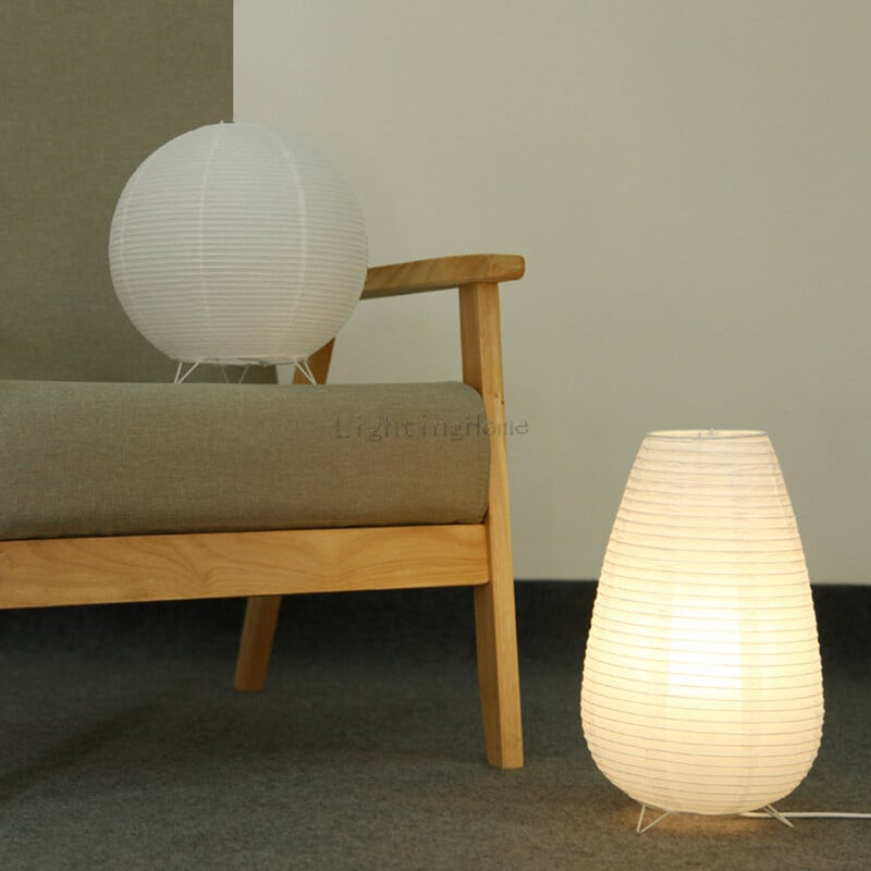 Nordic Paper Lantern asztali lámpa japán stílusú modern nappali dolgozószoba hálószoba éjjeli LED-es éjszakai világítás dekoráció Drop Shipping