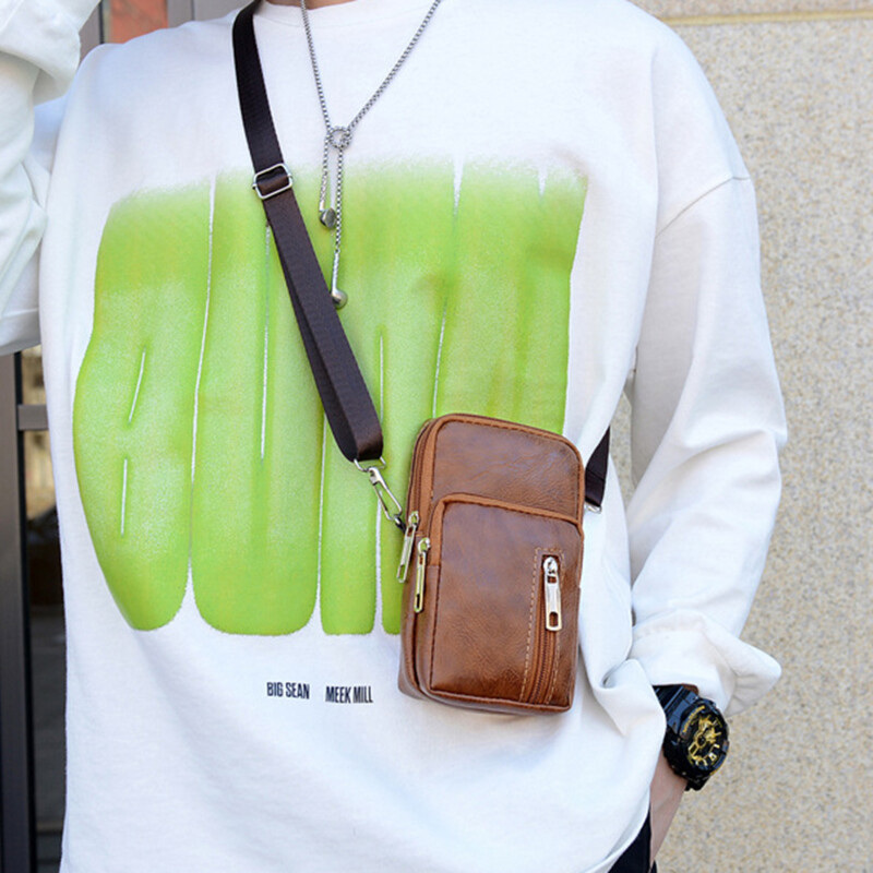 Muška torba preko ramena Višenamjenska kožna kurirska torba Ležerne torbe preko ramena Visokokvalitetna muška torbica Telefon Muški paket na prsa