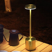 KINSCOTER LED újratölthető érintéses fém asztali lámpa három színű éjjeli lámpa kreatív környezeti fénysáv kültéri dekoráció éjszakai fény