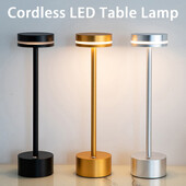 LED-es asztali lámpa 3 színben szabályozható újratölthető vintage asztali lámpa éjjeli lámpa bár étteremben otthoni kültéri dekoráció