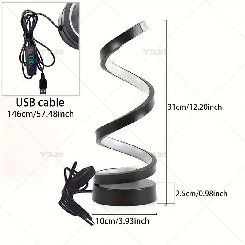 LED stolna svjetiljka Moderna spiralna linija Syle Noćna lampa s mogućnošću prigušivanja Kreativna LED stolna noćna svjetiljka za spavaću sobu Dnevni boravak Dekoracija doma