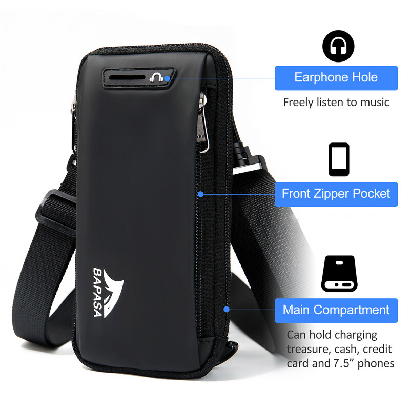 Telefonska torba Muška mini prijenosna vodootporna torba Telefonska torbica Torbica preko tijela Torbica oko struka Telefonska torbica Fit 6,5 inčni telefoni Za korištenje na otvorenom Novo