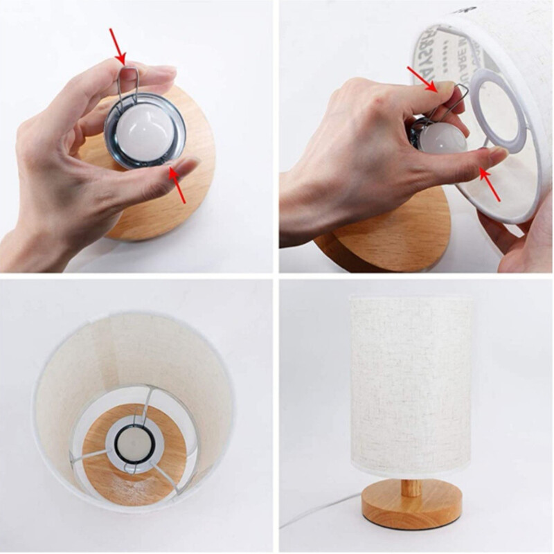 2022 kerek, retro kreatív LED asztali hálószoba Hotel ágy melletti tömörfa, USB csatlakozós lámpa