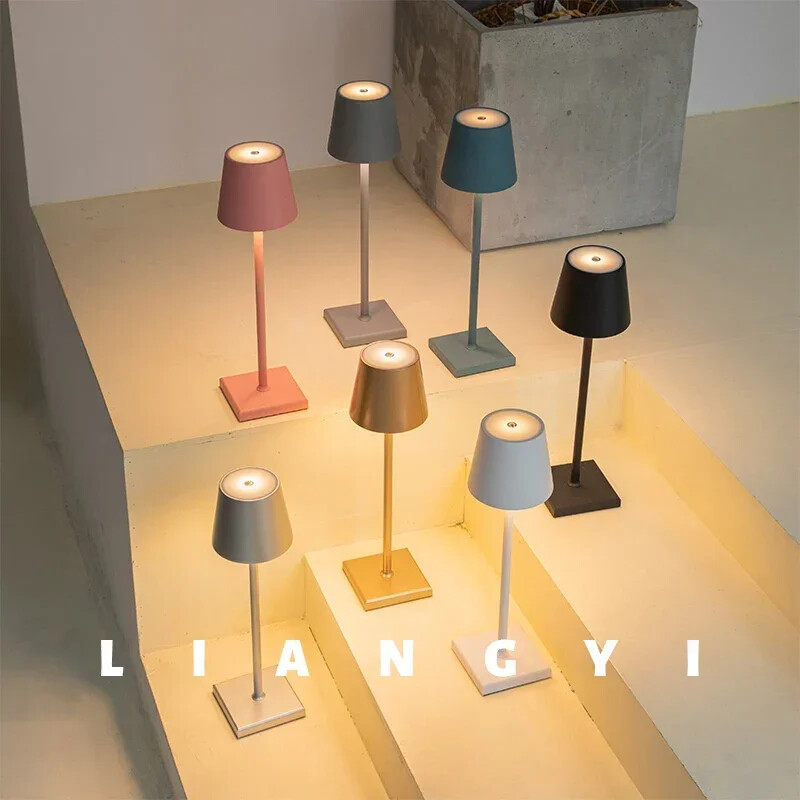 5200mAh bezvadu USB uzlādējama galda lampa Poldina ūdensizturīga pieskāriena slēdža galda lampa guļamistabai viesnīcas viesistabas restorānam