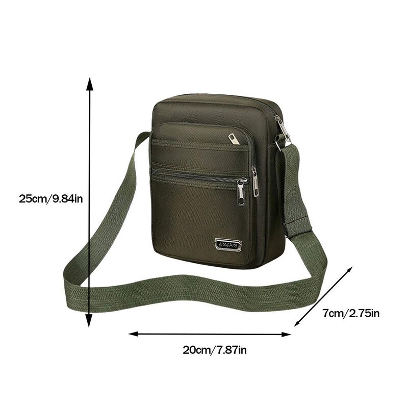 Férfi válltáska Vízálló nylon Oxford vászontáska Egy vállon keresztezett táska Többrétegű zsebes üzleti utazótáska pénztárca