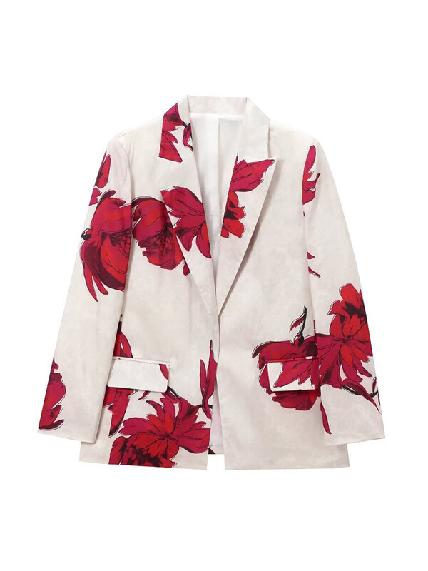 TRAF elegáns blézer öltöny és széles szárú nadrág, két darab, 2 részes szett, női ruhák 2024 klasszikus OL Work Street Outfit futóruha