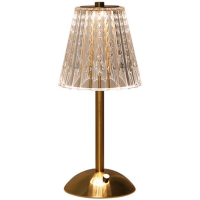 Kristāla retro galda lampa guļamistabas naktslampiņa grezna atmosfēras lampa uzlādējama aptumšojoša LED gaisma