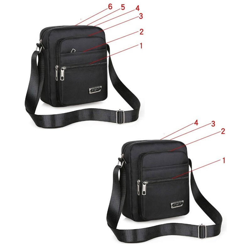 Divatos férfi válltáska üzleti szabadidő nagy kapacitású hordozható kézitáska többrétegű vízálló nylon kereszttáska