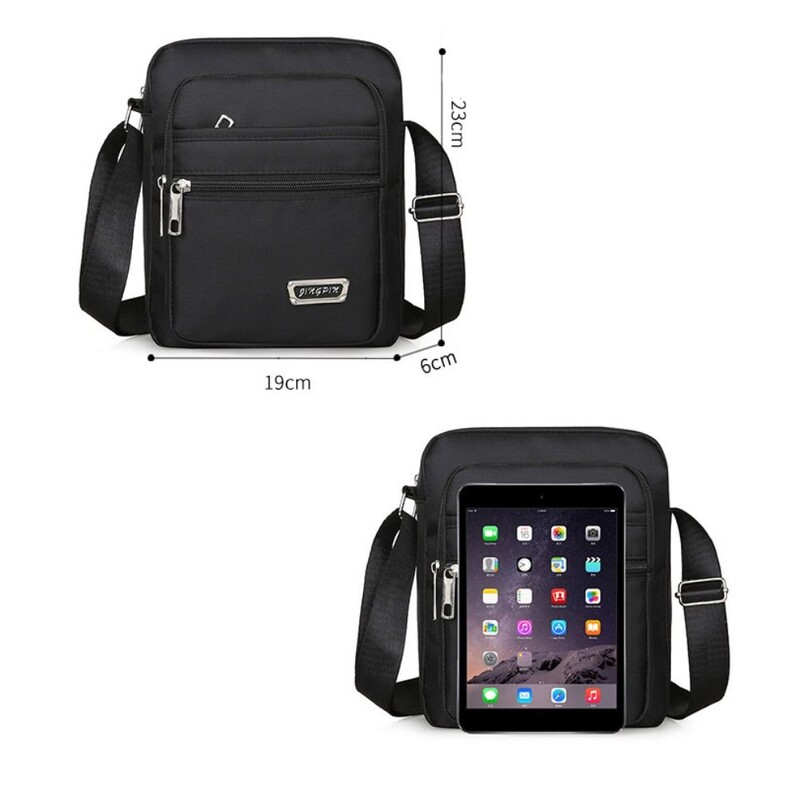 Divatos férfi válltáska üzleti szabadidő nagy kapacitású hordozható kézitáska többrétegű vízálló nylon kereszttáska