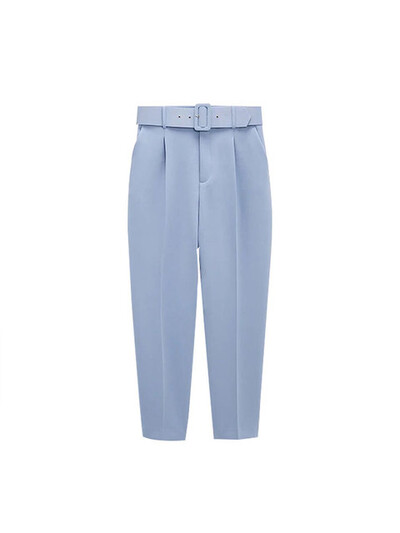 JUPAOPAO2024 Sieviešu modes divu gabalu komplekti TRAF biroja apģērbi bleizeri mētelis un bikses ar augstu jostasvietu. Vienkāršs vienkrāsains uzvalks