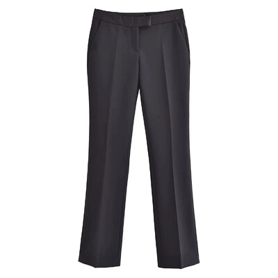 TRAF 2024 női blézer nadrágkosztüm, női fekete, tömör, formális kabát, nadrág, női munkaruha, 2 részes női szett