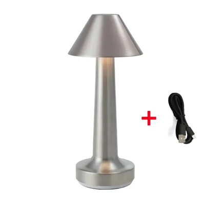 Fém érintőképernyős asztali lámpa Újratölthető vezeték nélküli dekoratív lámpa Étterem Hotel Bár Hálószoba Éjjeli lámpa