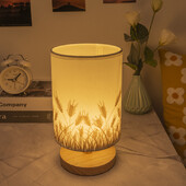 Masīvkoka USB spraudnis apaļš Retro radošs LED galda guļamistabas viesnīcas naktslampa