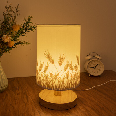 Masīvkoka USB spraudnis apaļš Retro radošs LED galda guļamistabas viesnīcas naktslampa