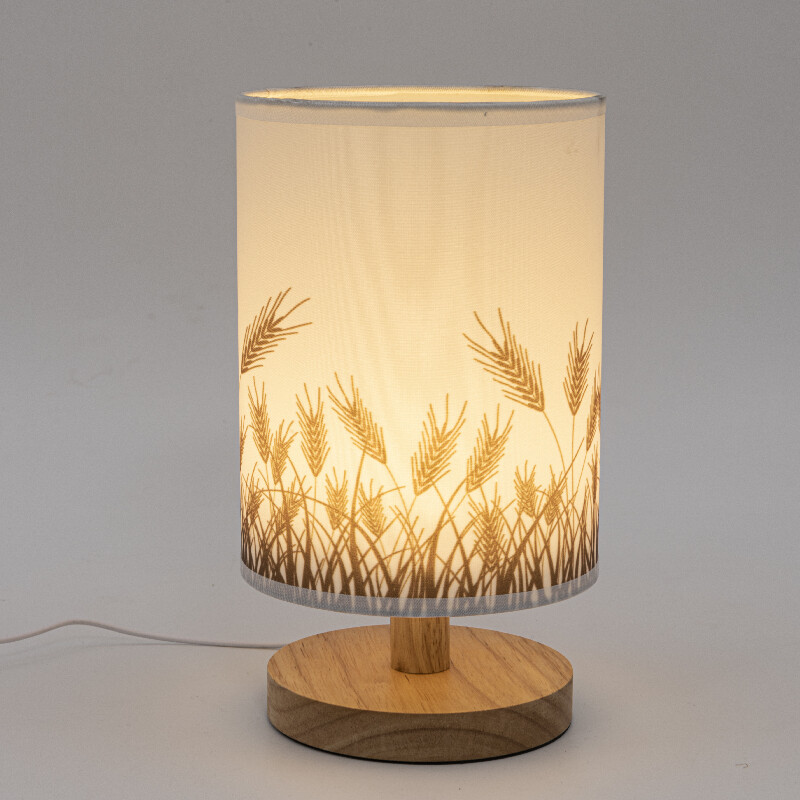 Masīvkoka USB spraudnis apaļš Retro radošs LED galda guļamistabas viesnīcas naktslampa