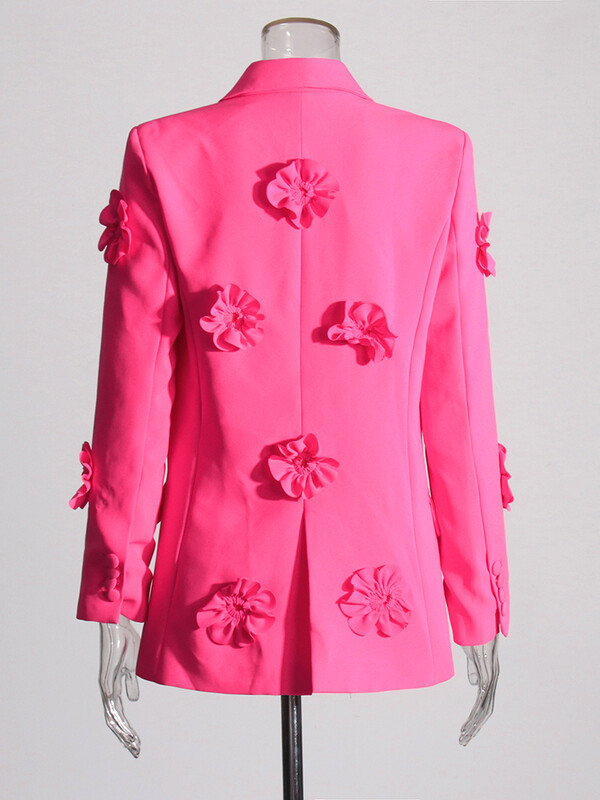 TWOTWINSTYLE Spliced Appliques elegáns szett női hornyolt gallérral, hosszú ujjú blézer flare nadrág temperament öltöny szett női