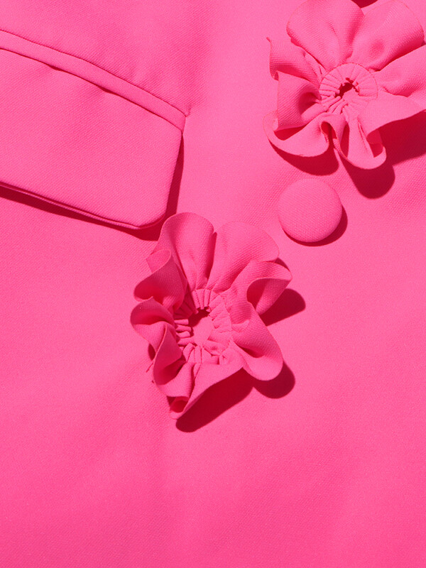 TWOTWINSTYLE Spliced Appliques elegáns szett női hornyolt gallérral, hosszú ujjú blézer flare nadrág temperament öltöny szett női