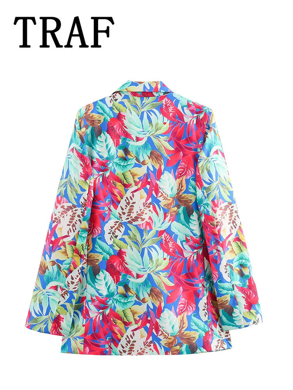 TRAF sieviešu uzvalks, elastīgs viduklis, ikdienas bikšu komplekti sievietēm, 2 dab., modes apdruka, mētelis, jauns divdaļīgs sieviešu komplekts.