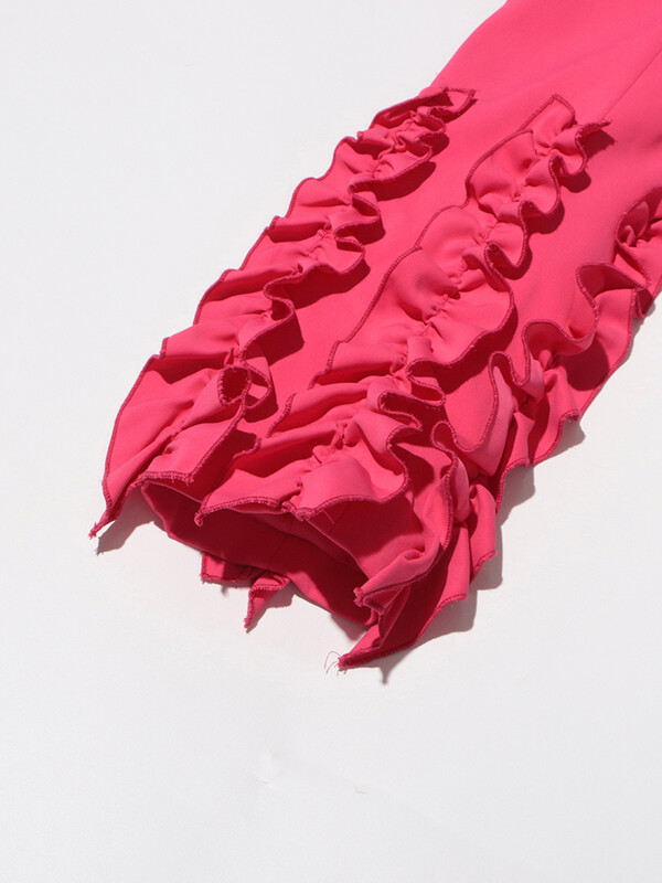 TWOTWINSTYLE tömör, kétrészes női szett V nyakú, hosszú ujjú, toldott gombos blézerek, magas derekú nadrágok karcsúsító szettek női